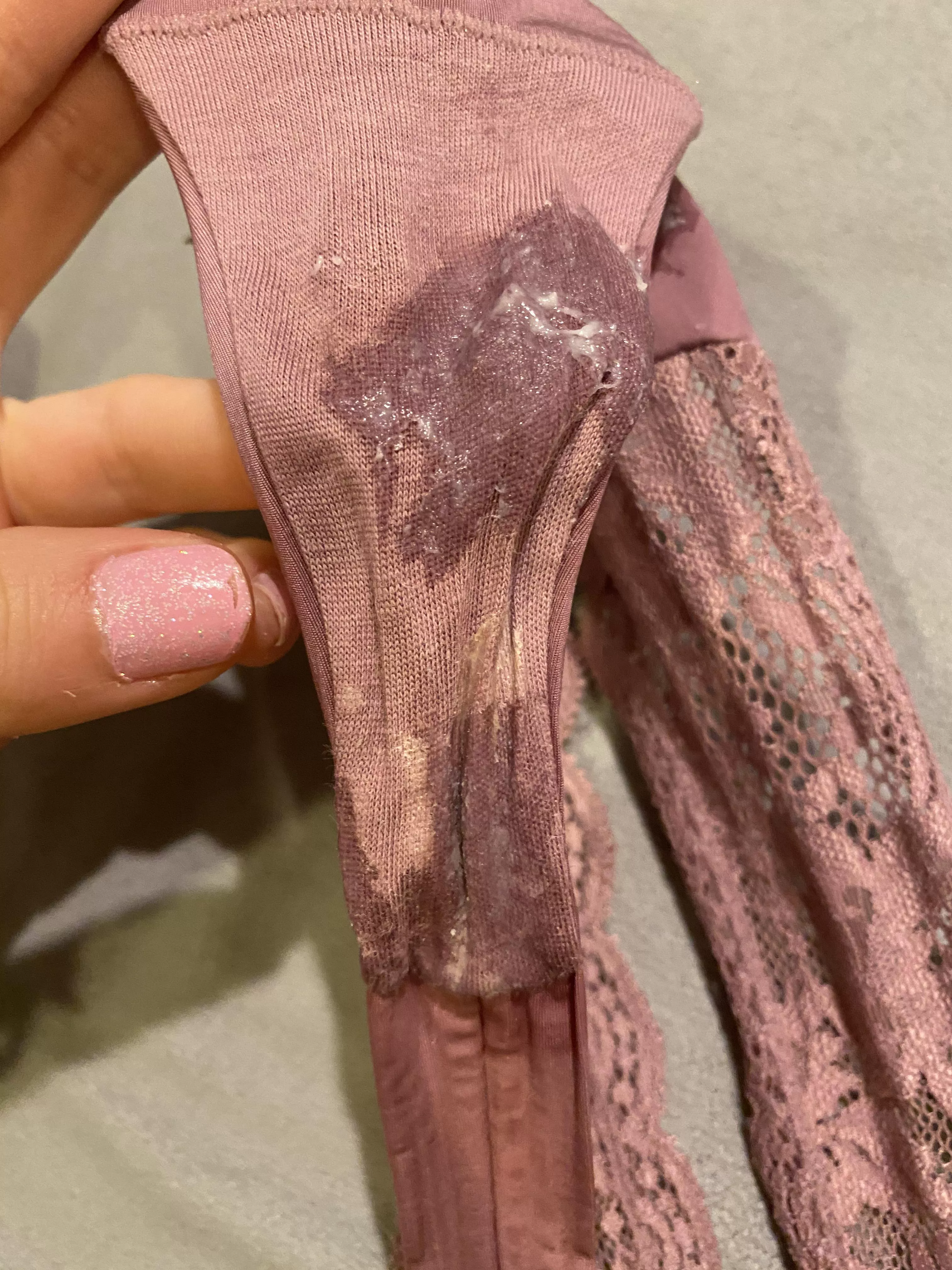 Taste my sweet juices ;) if you love messy panties - check out my page & Onlyfans for so much more of this! ??