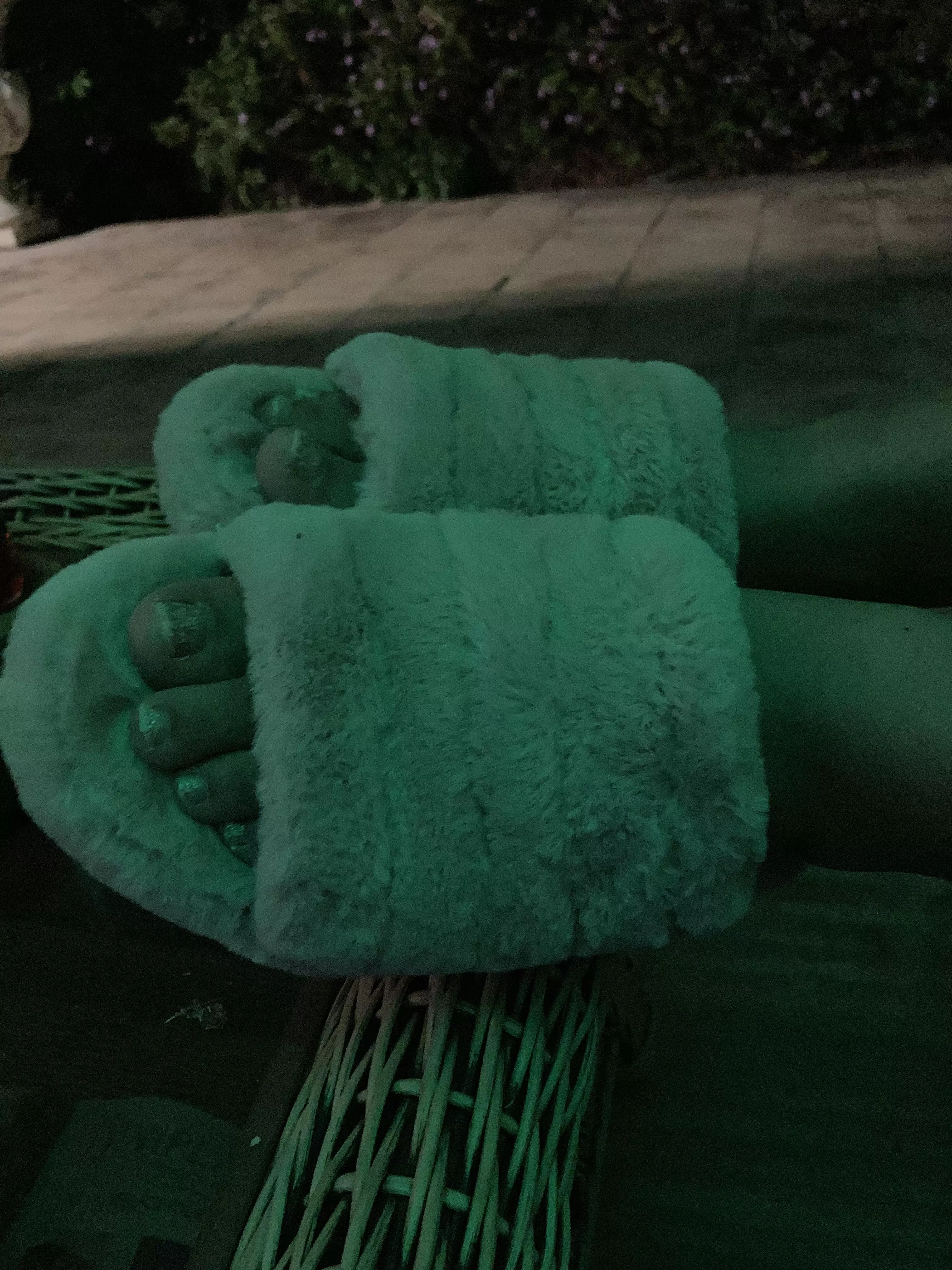 Teasing you by keeping my fluffy slippers on 😚 Teasing you by keeping my fluffy slippers on 😚