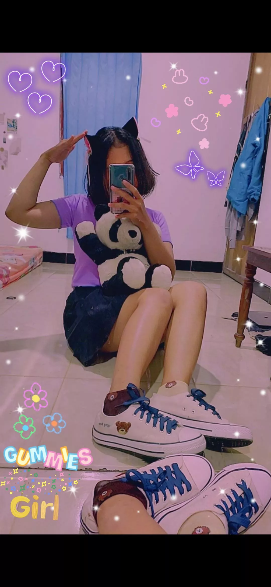 Teddy shoes 🤎🐻 and Teddy Sock 🤎🐻 wit kitty and panda 🐼🤭