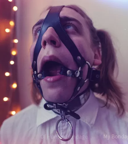 That muzzle gag makes me feel like an animal That muzzle gag makes me feel like an animal