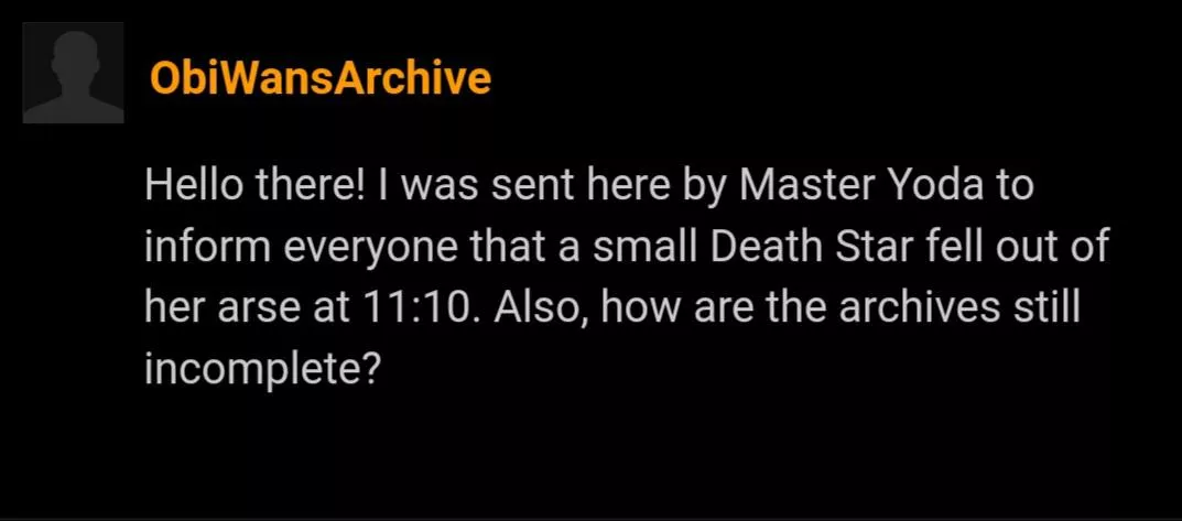 That's no moon That's no moon