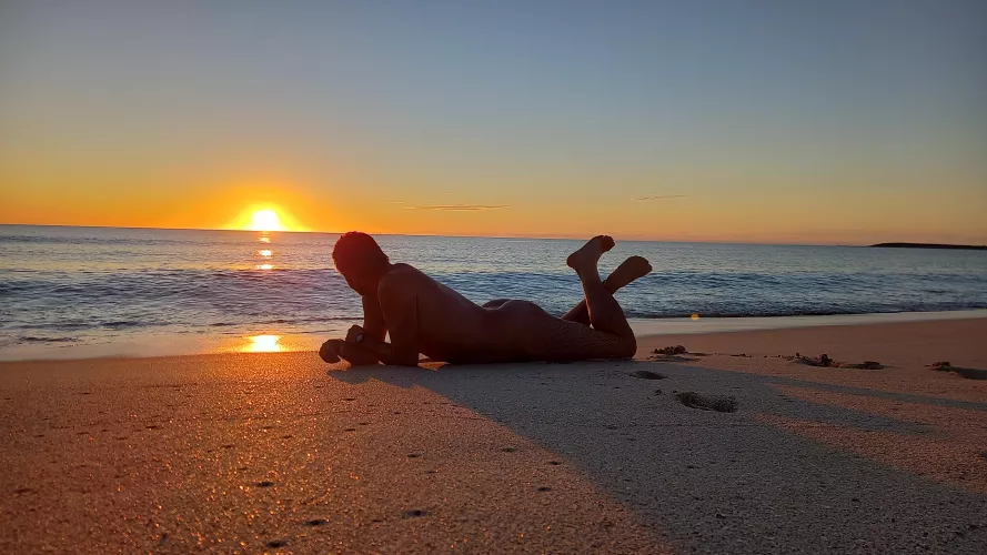 The best moment. Sunset nudist time The best moment. Sunset nudist time