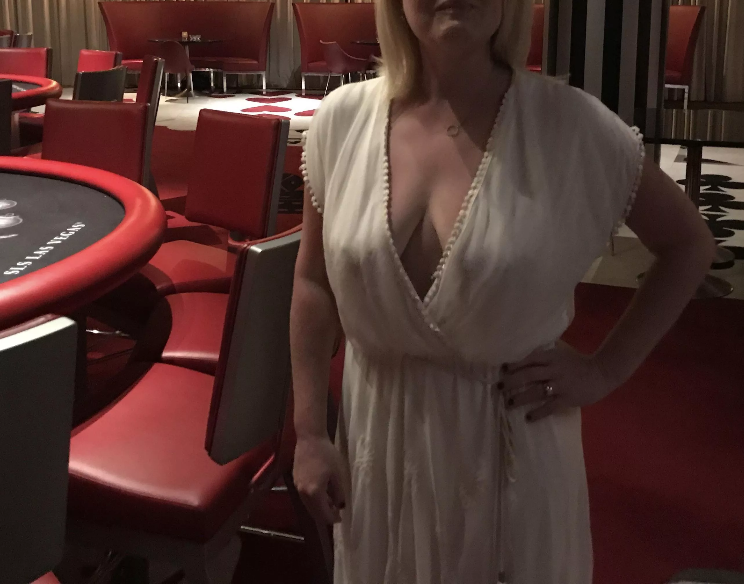 The casino is empty so no one is here to see my tits :(