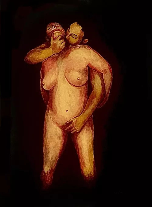 “The Kiss” - acrylic on panel by me