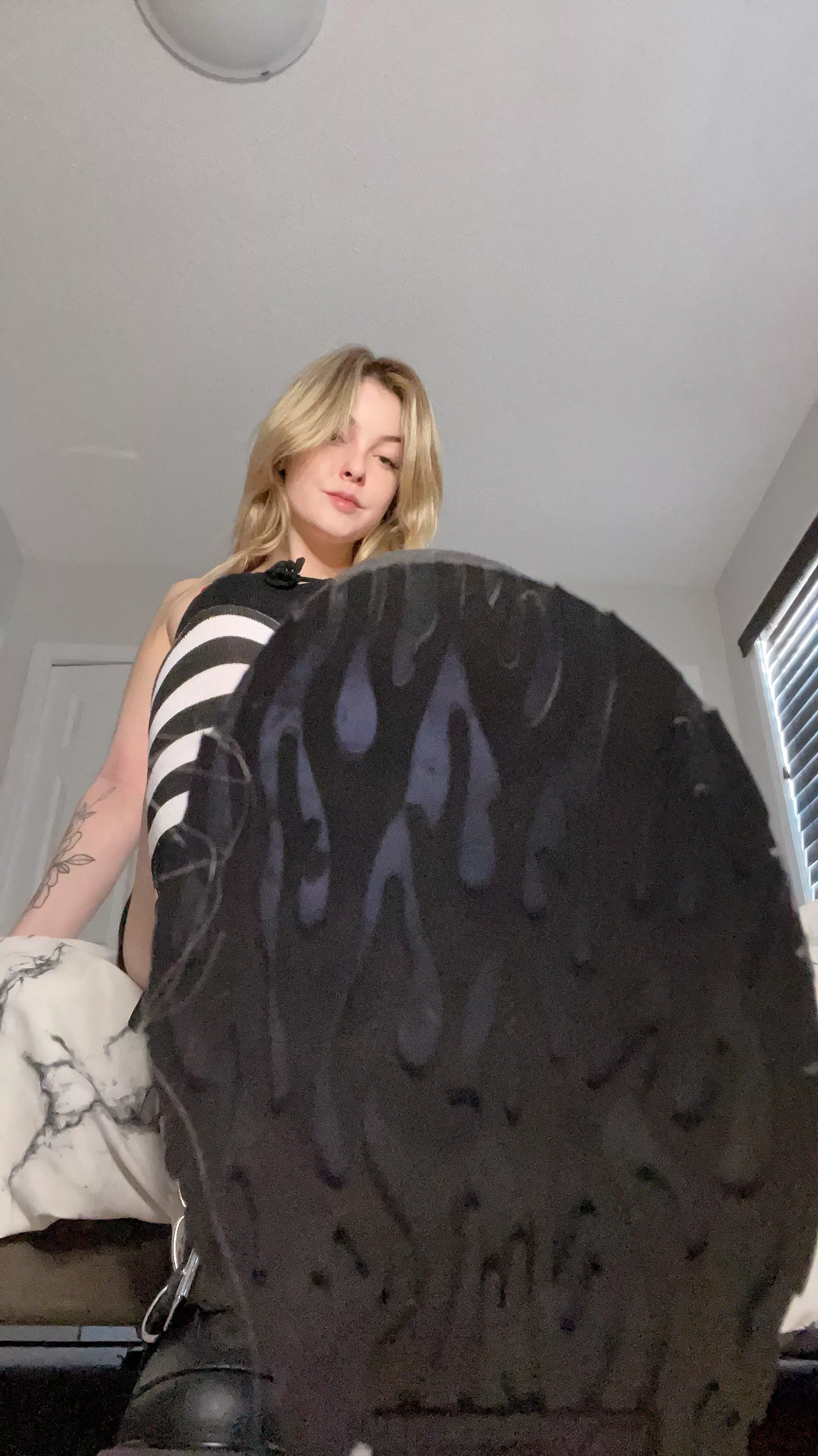 the last thing you see before i stomp on your weak ass. [domme]