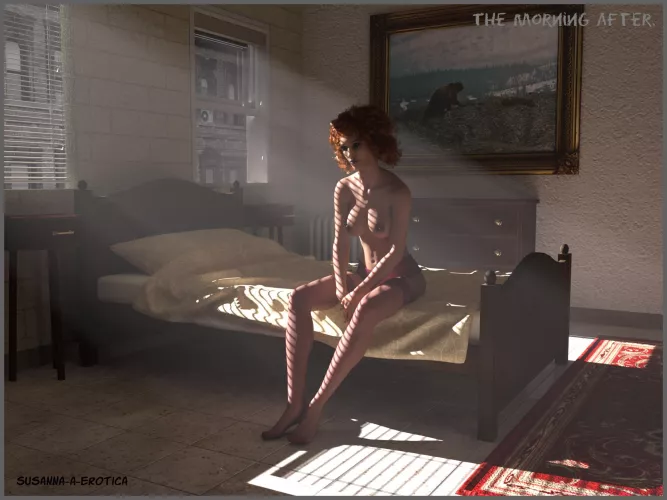 The Morning After. Debbie reflects on her life as an escort. Is she proud? Not really. But with her being frugal and living in a dump means she can retire at thirty-four and have 1.75 million dollars in her 401K.