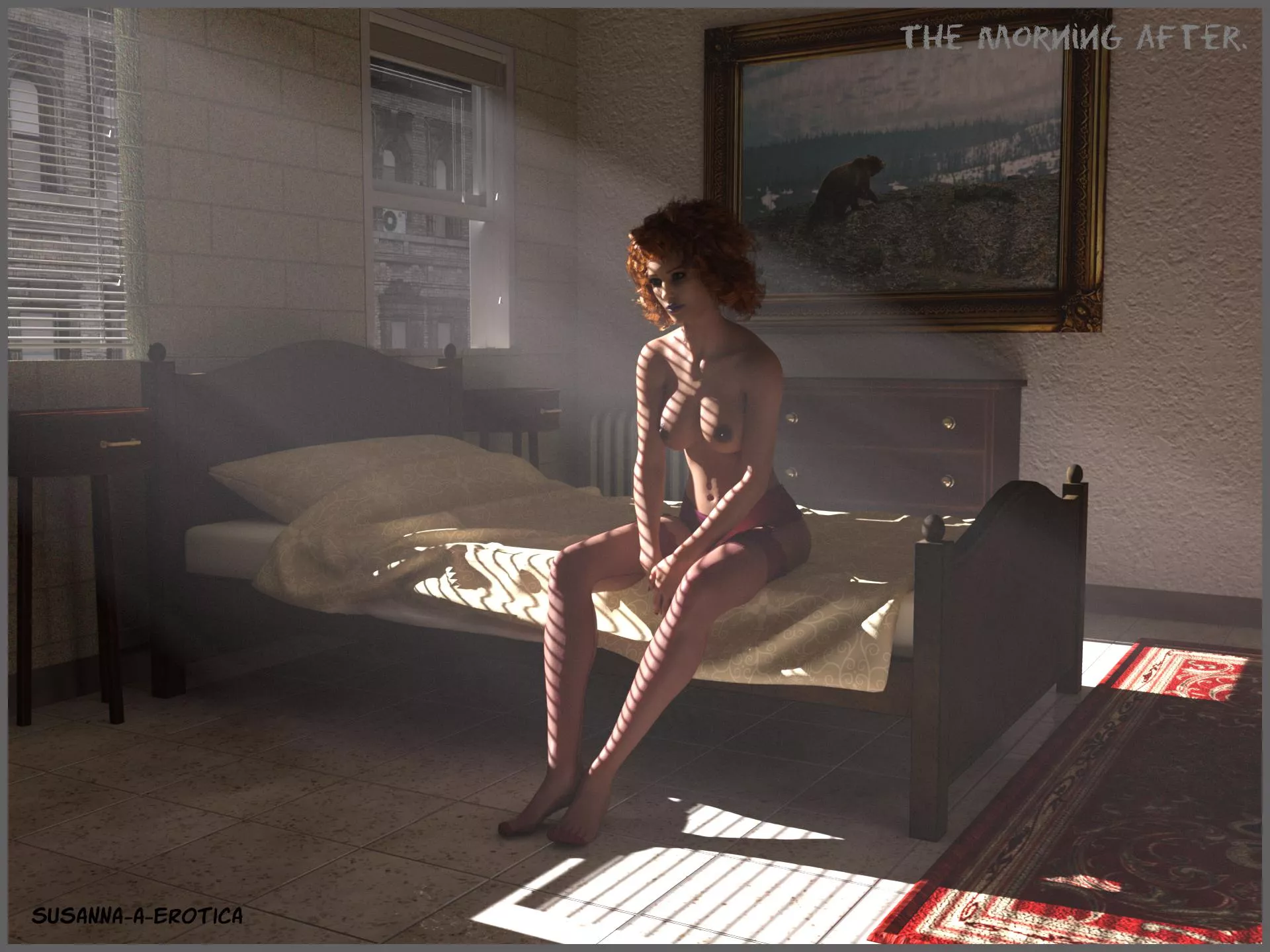 The Morning After. Debbie reflects on her life as an escort. Is she proud? Not really. But with her being frugal and living in a dump means she can retire at thirty-four and have 1.75 million dollars in her 401K.