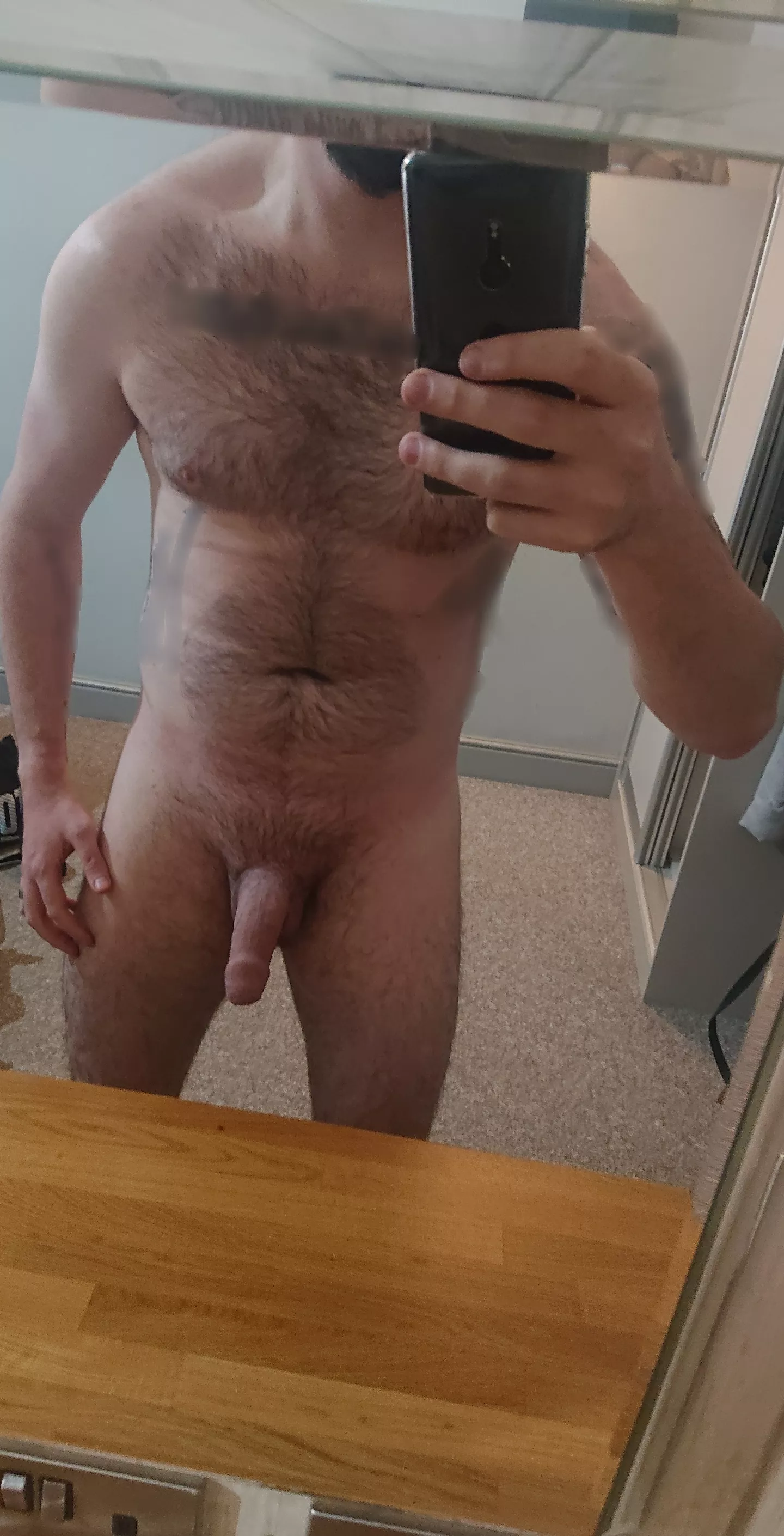 The only wood here is that cabinet