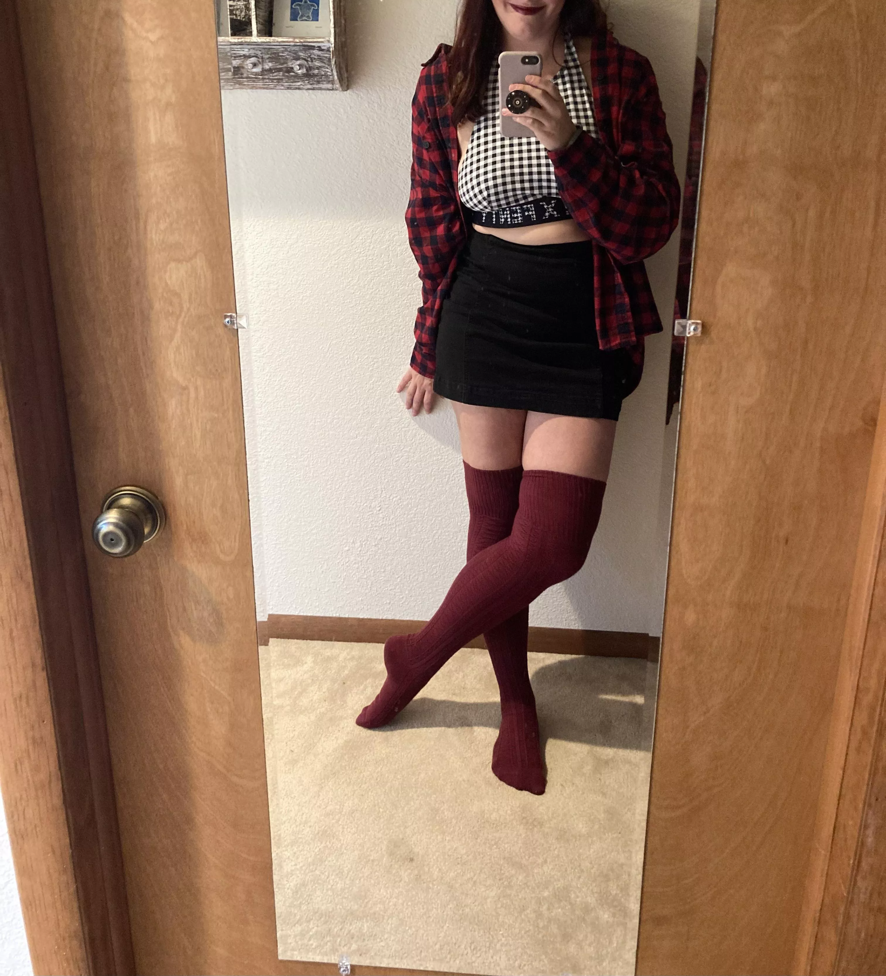 The socks have to match the flannel! The socks have to match the flannel!