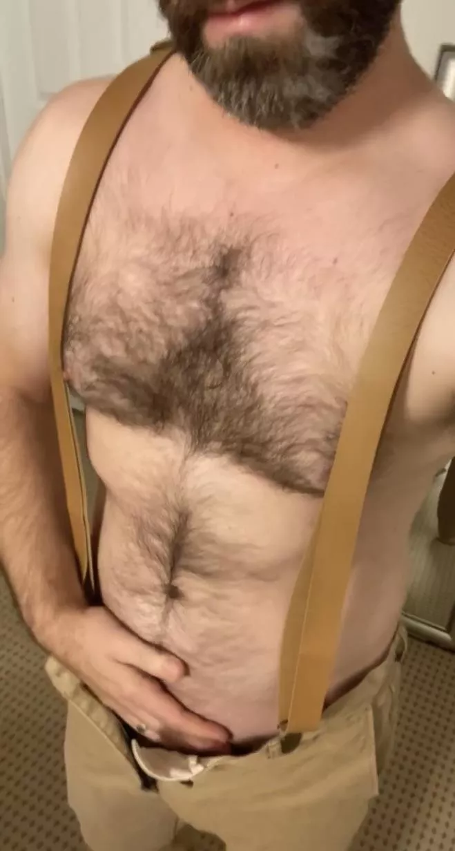 The suspenders seem to be a hit