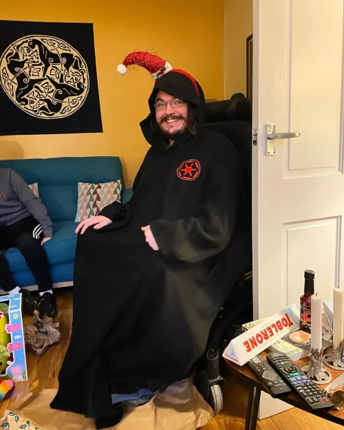 The true meaning of christmas is wearing the obligatory christmas accessory in every photo.