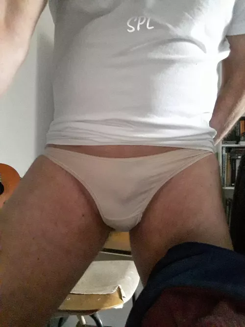 The very thin material of this thong is making me feel.....!😋