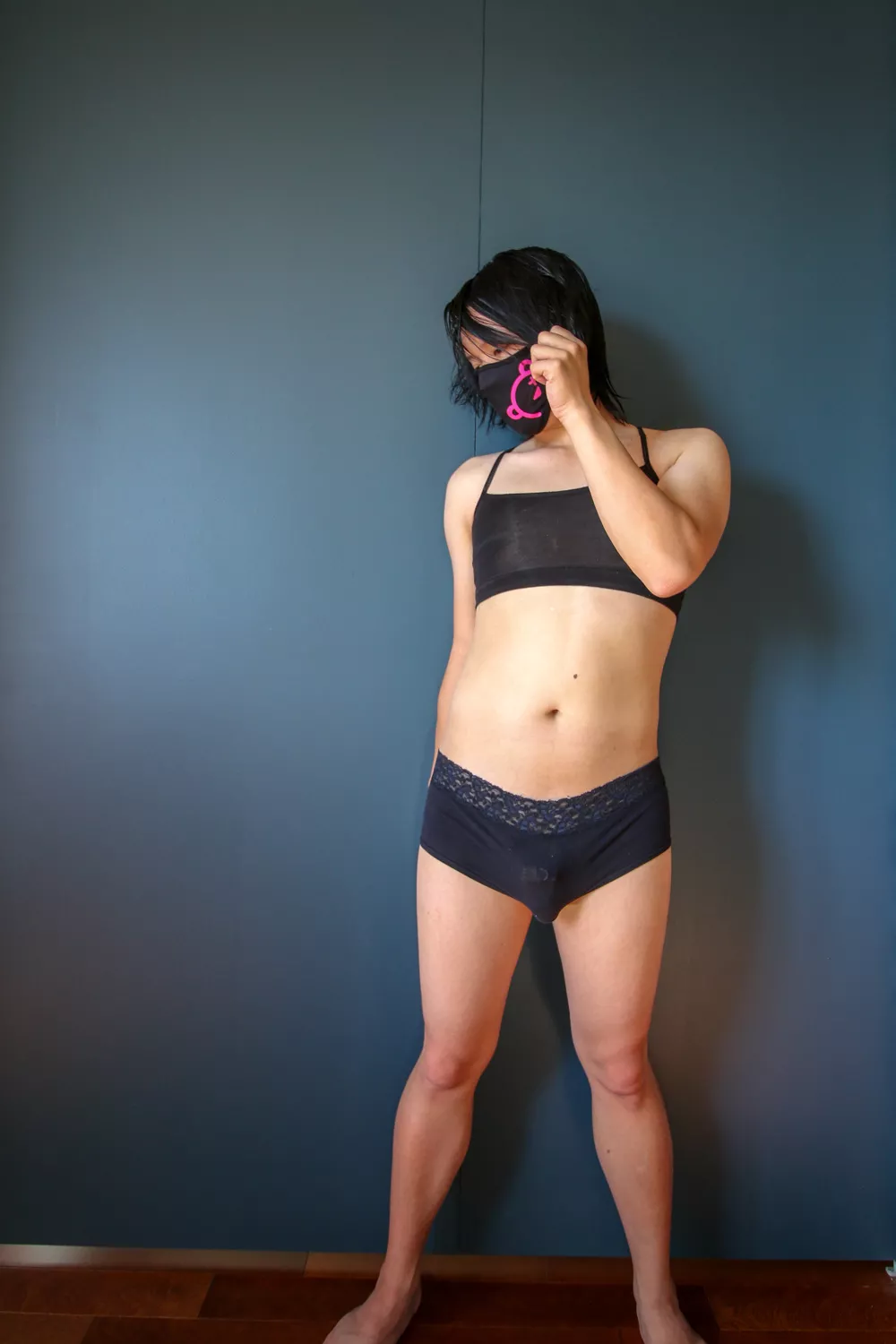 There is a chastity cage under that