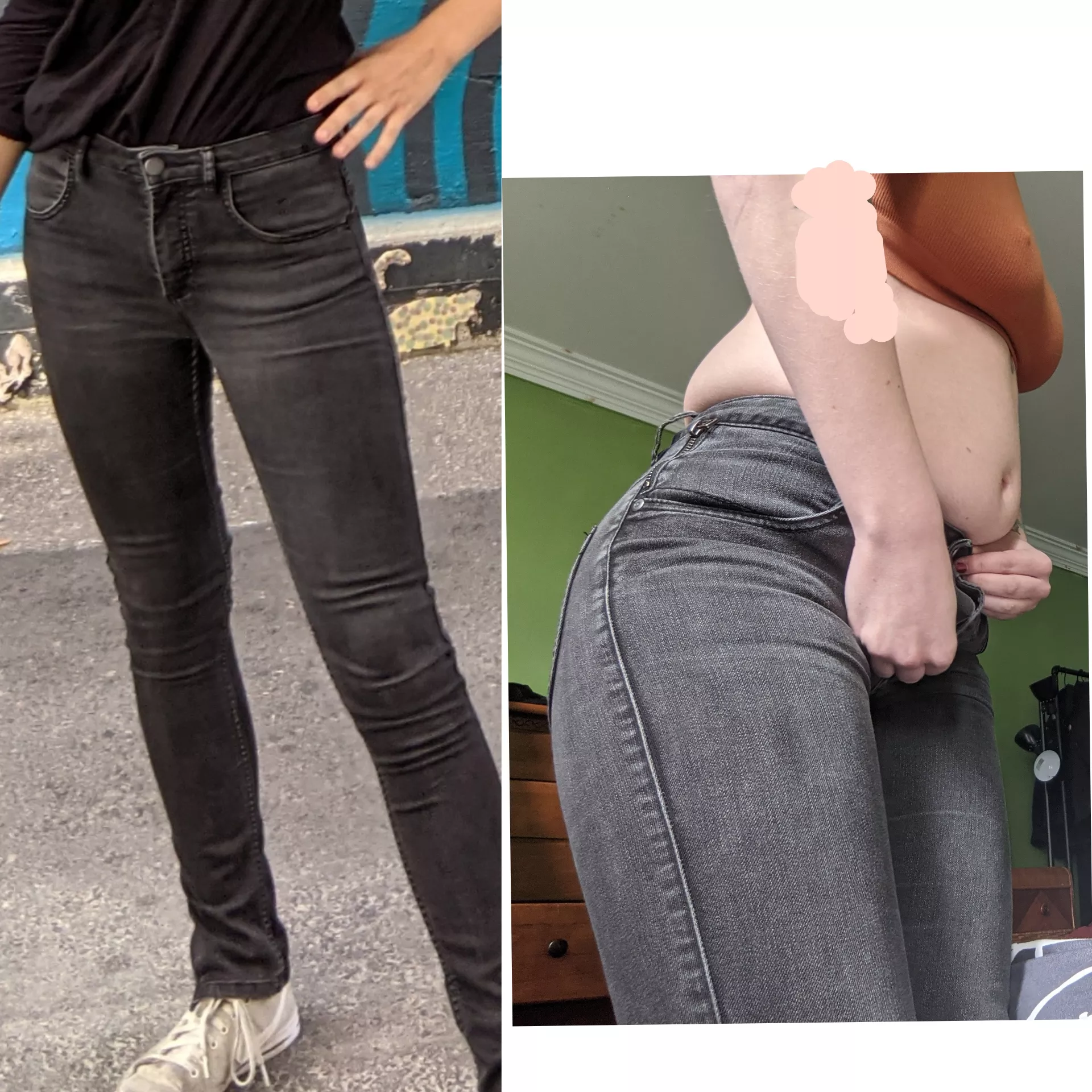 these pants were holding on for their dear life ! I might have ripped them when I sat down ... 🥴🥴