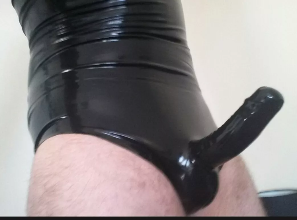 They will never know my cock is wrapped in latex underneath 😏