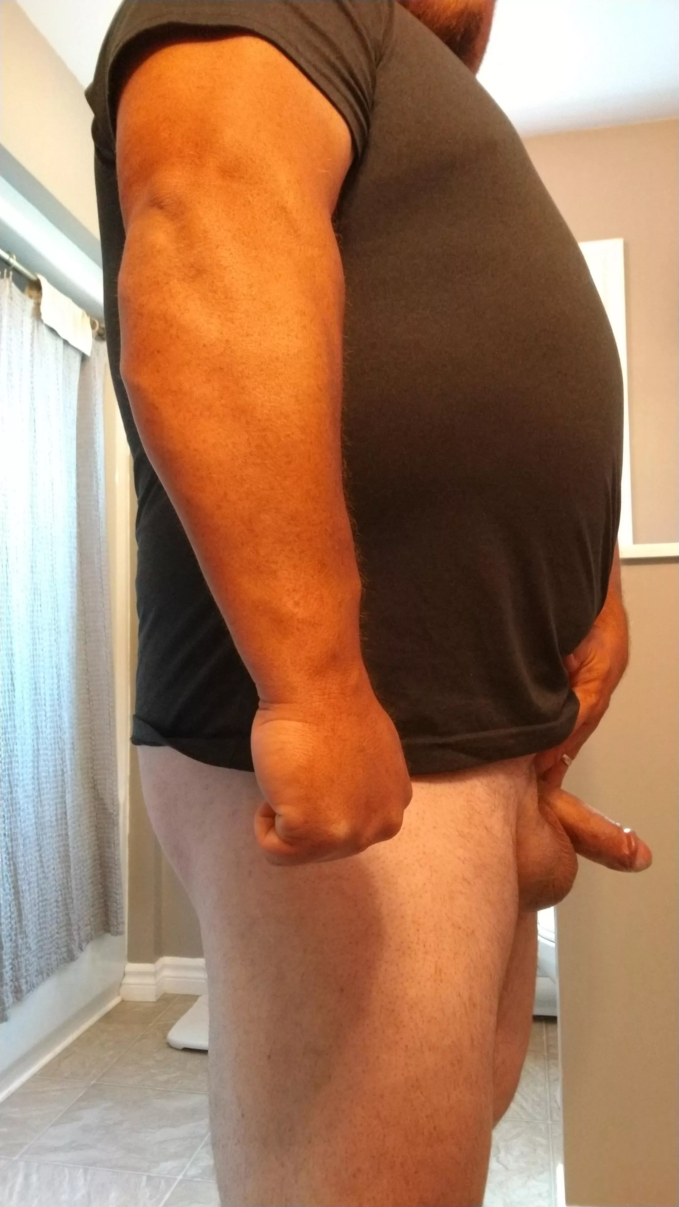 Thick dick, heavy balls, and a dad belly. Thick dick, heavy balls, and a dad belly.