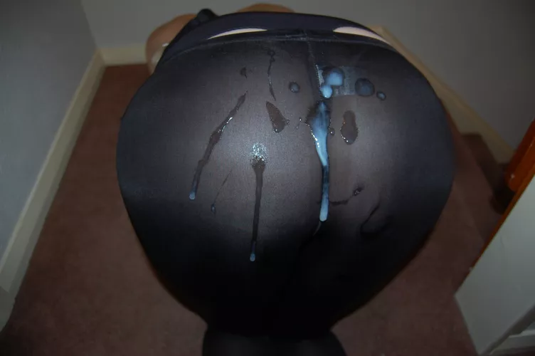 Thick load on her see-through leggings