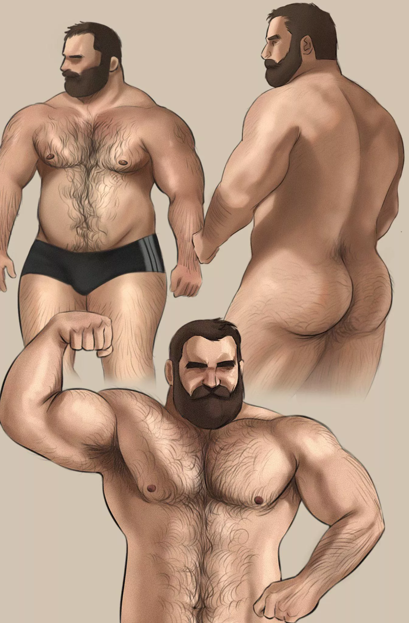 Muscular Bear - Thick muscle bear (art by me) nudes : baramanga | NUDE-PICS.ORG