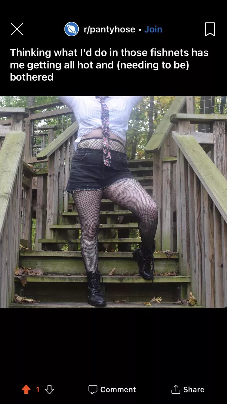 Thinking what I'd do in those fishnets has me getting all hot and (needing to be) bothered