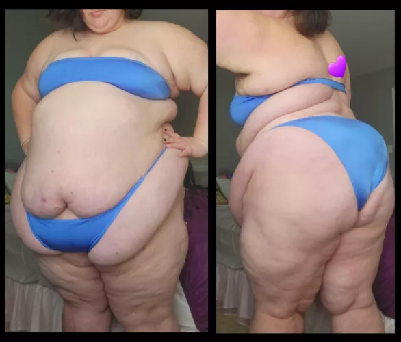 This bikini just keeps getting tighter and tighter on my huge belly and ass and I love it!ππ«π