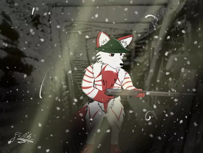 This is Jeffery! the artic fox. I drew him as a cake day gift for another user UwU (user name in the description)