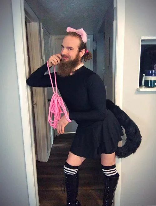 This little kitten got a little tangled up in its ball of yarn