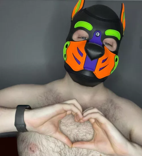 This pup loves you 💜💚🧡