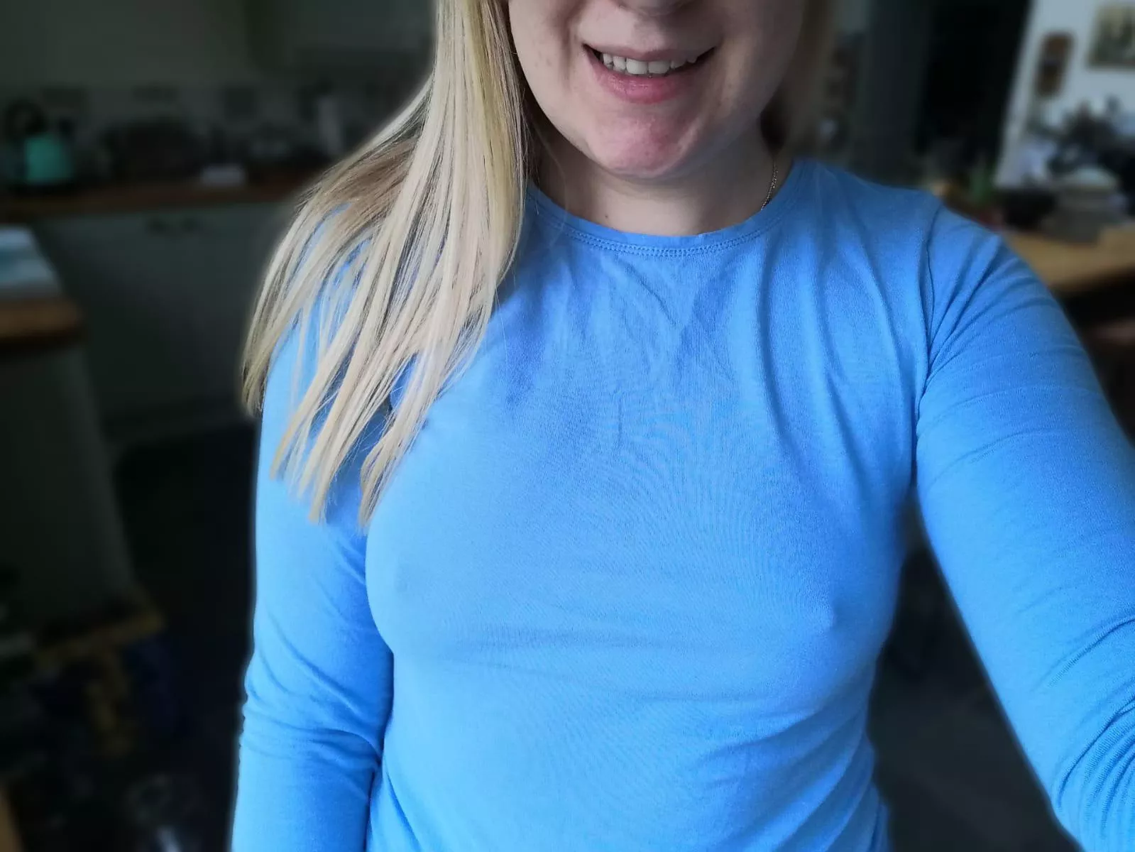 This top shows off my boobs and nipples perfectly This top shows off my boobs and nipples perfectly