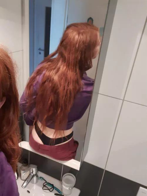 Thong in the mirror