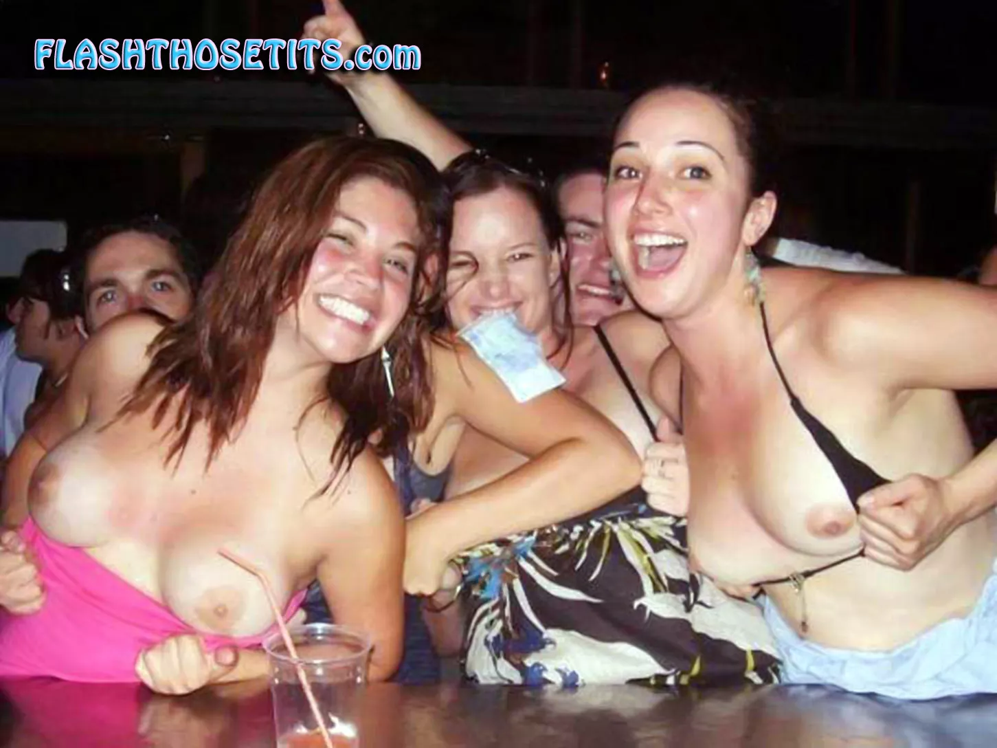 Party girls flashing