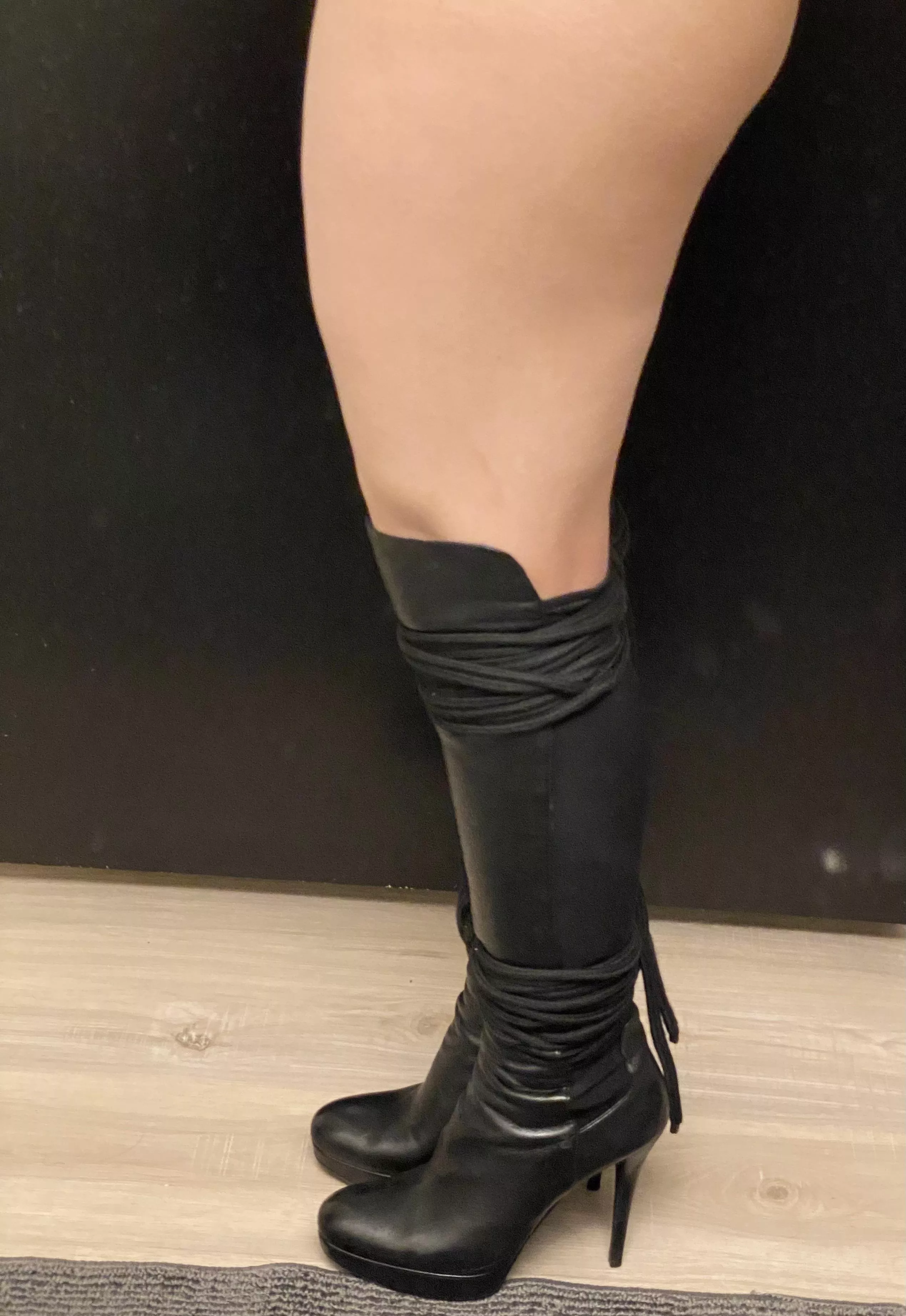 Tied in 5 inch heels Tied in 5 inch heels