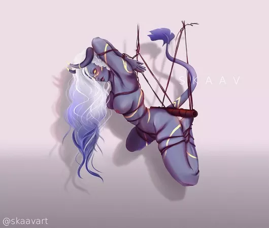 Tiefling shibari / bondage by SkaavArt