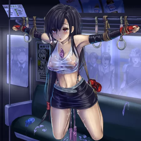 Tifa on the train