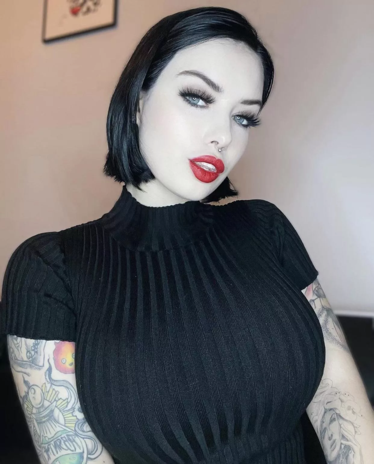 Tight black sweater Tight black sweater