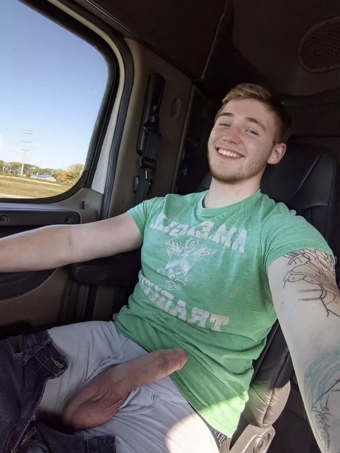 Tight Cut Twink Riding With His Cock Out