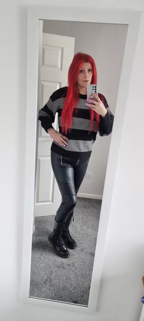 Tight leather trousers feel great on