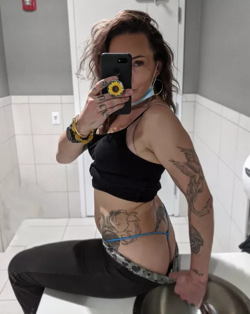 Tiny blue whale tale with yoga pants ๐
