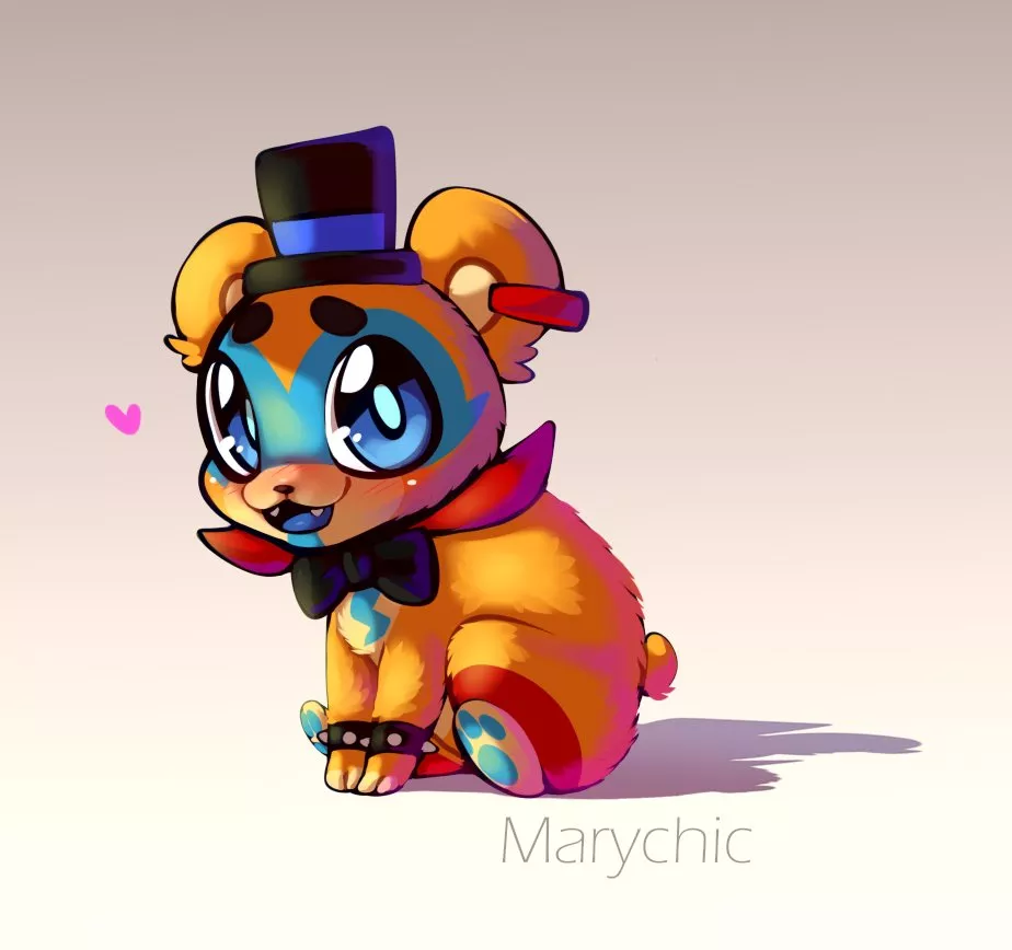Tiny Glamrock Freddy! (Art made by Marychic3908)