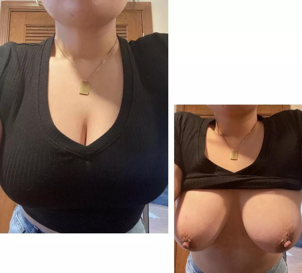Tits out, like a good wife should be