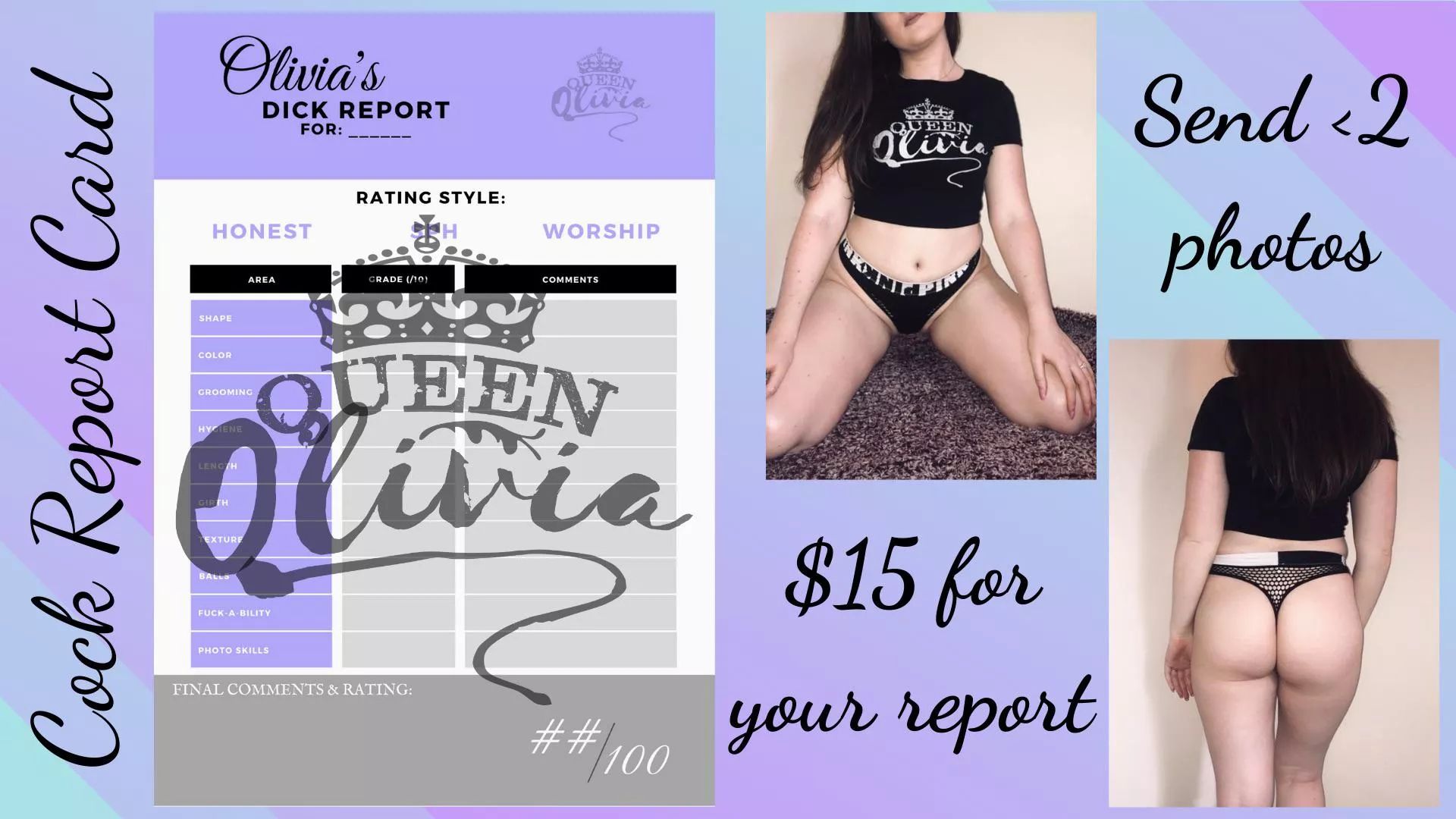 Today is DICK REPORT DAY! ✨ honest, worship, or SPH. ✨ These are so much fun to write! Dm or kik @LivL206 for info! [selling] ☃️ also ask about my Holiday Sales ☃️