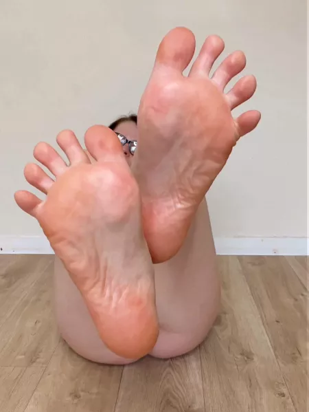 Toes spread and waiting for ur tongue