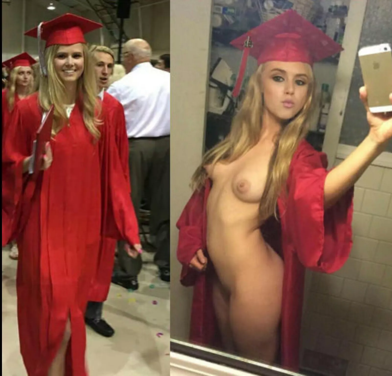 Told you she was naked under that gown