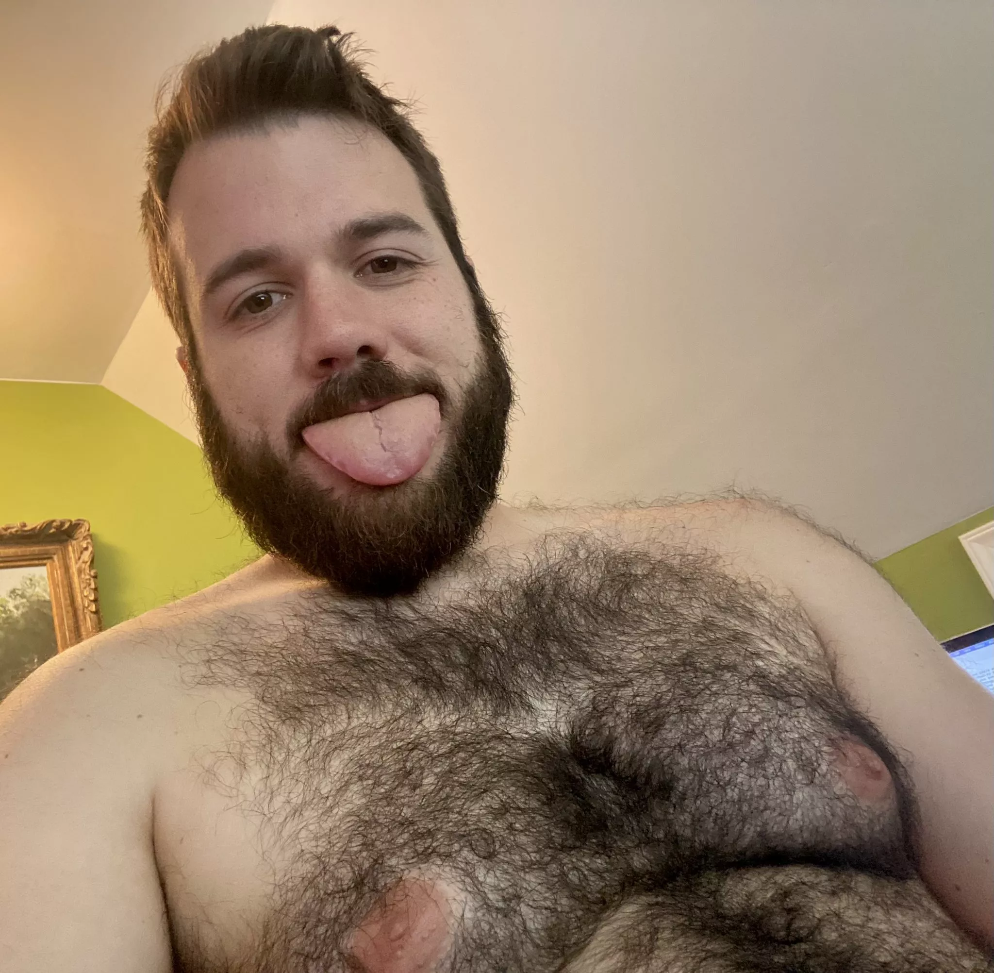 Tongue out. Nipples out