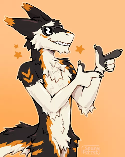 too cool (art by me, spareferret on twitter)