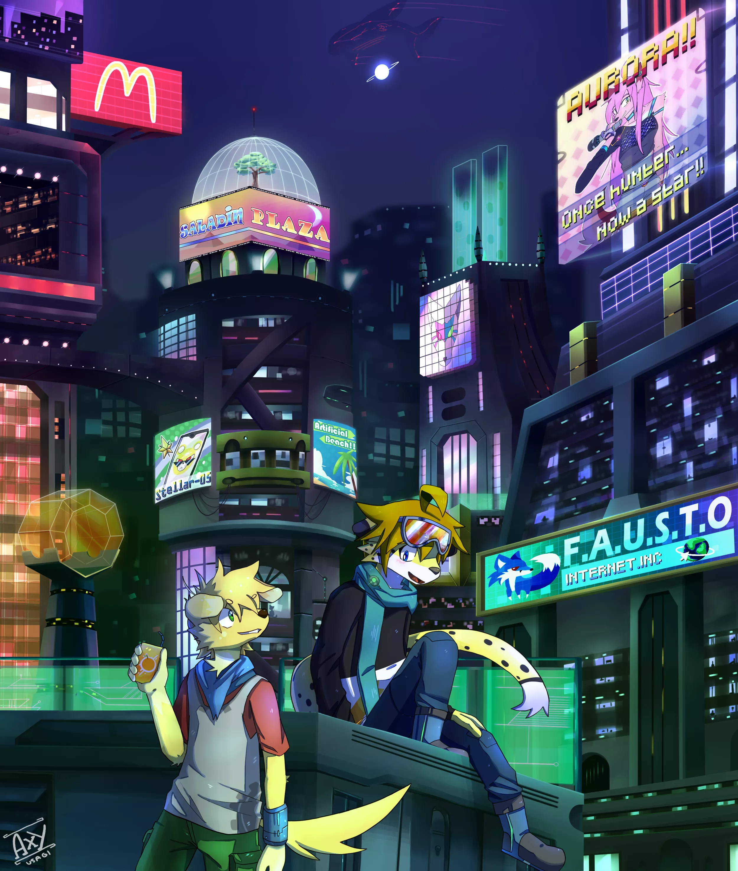 Took me one month to draw. Welcome to the future! - Made by me [@AxyUsagi on Twitter]