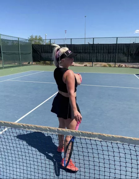 Topless tennis at the country club Topless tennis at the country club
