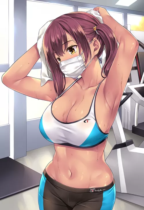 Toweling Off in the Gym Toweling Off in the Gym