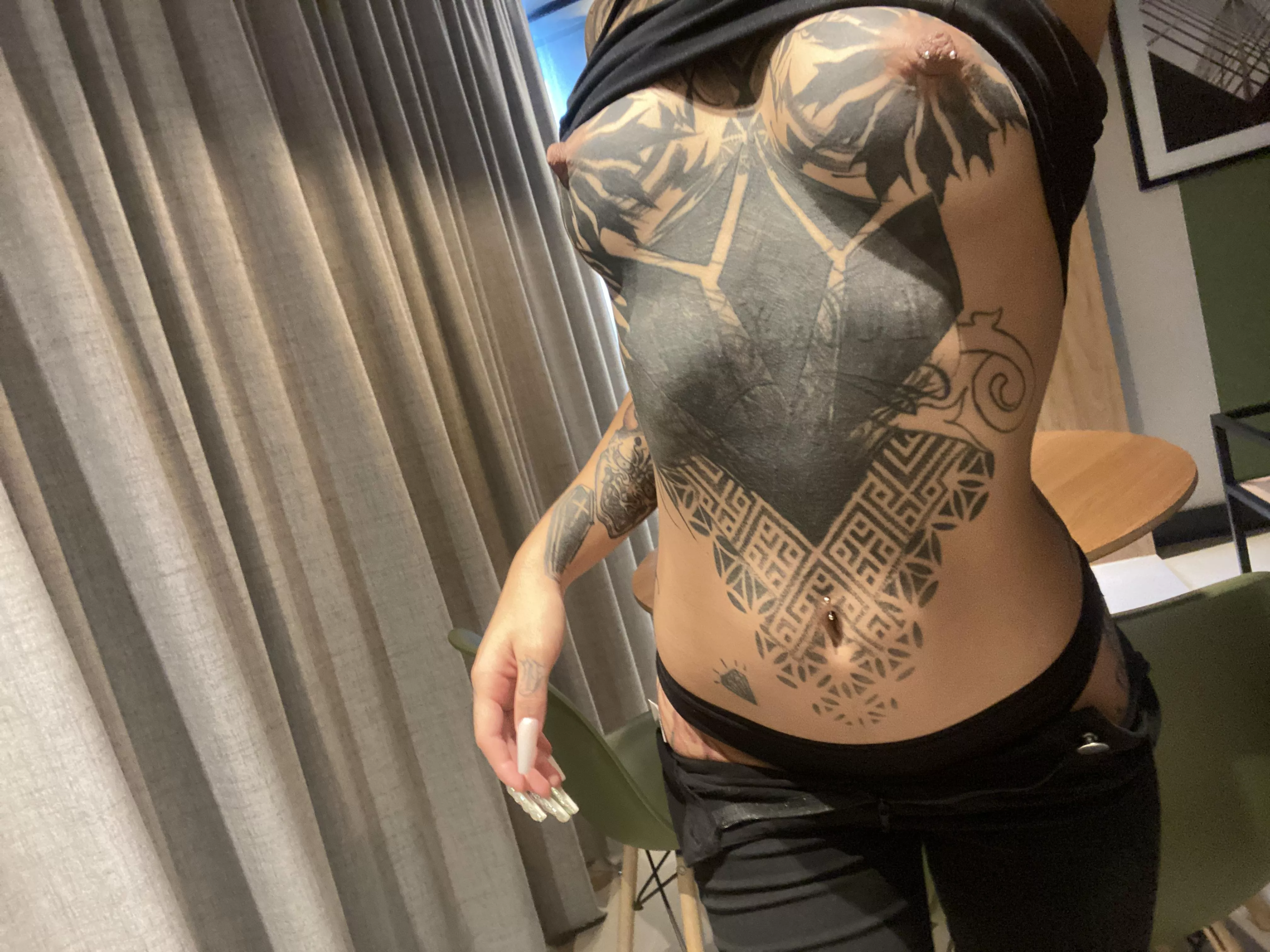 trace my boobs ink lines with your tongue