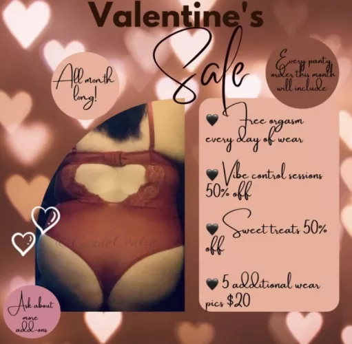 🍭 Treat yourself to some Candy this V-day 🤤 Verified 5 Star Seller [selling] 🍭 2-day panties starting at $40, 🍬 gummies/pops $5, 💦 vials starting at $40, and more on my menu!