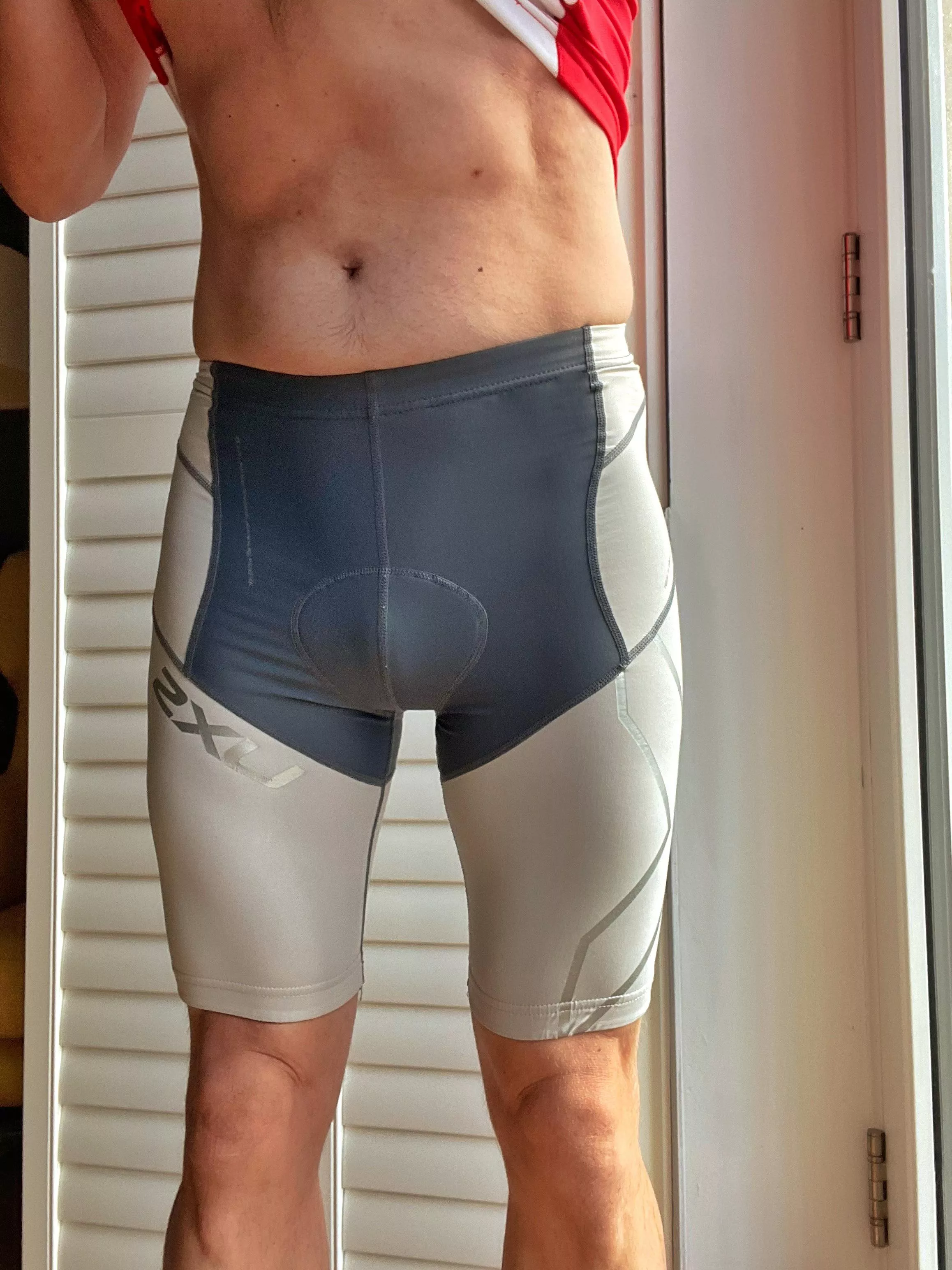 Tri suit shorts for my morning run Tri suit shorts for my morning run